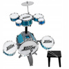 ZESTAW PERKUSYJNY DLA DZIECI JAZZ DRUM 8 BĘBNÓW TALERZ PERKUSJA + TABORET