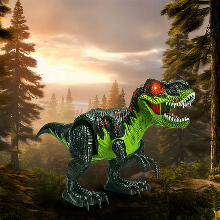 DINOZAUR ZDALNIE STEROWANY DLA DZIECI T-REX EFEKTY DŹWIĘKOWE RYCZY LED