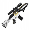 KARABIN AUTOMATYCZNY NA KULKI ŻELOWE DWA TRYBY KULKI OGROMNY 75cm + OKULARY