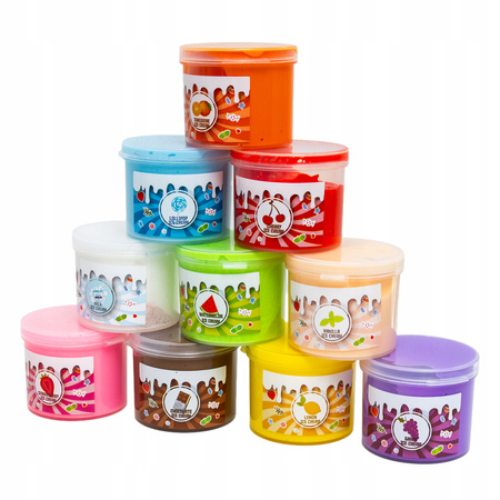 SLIME ZESTAW KREATYWNY DLA DZIECI LODY BABECZKI MASA PLASTYCZNA + AKCESORIA