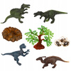INTERAKTYWNY DINOZAUR T-REX ZNOSI JAJA CHODZI RYCZY ŚWIECI ZIEJE + STADO