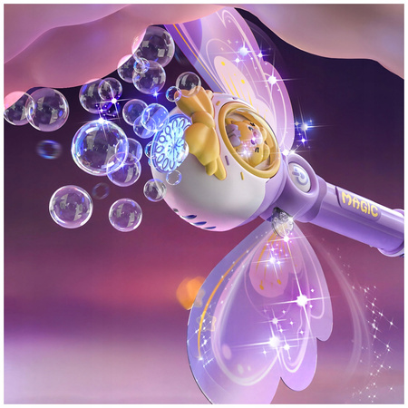 RÓŻDŻKA NA BAŃKI DLA DZIECI GENERATOR BANIEK MOTYL ANIOŁEK KOTEK LED + PŁYN