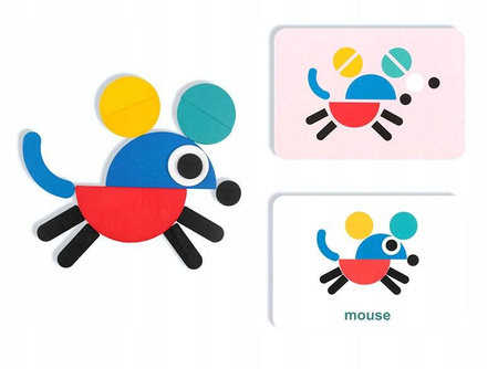 DREWNIANE PUZZLE UKŁADANKA GRA LOGICZNA MONTESSORI