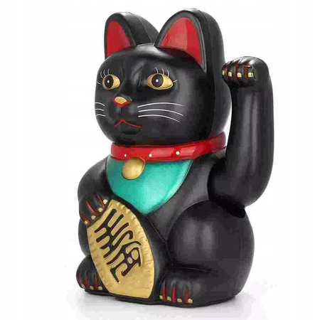 JAPOŃSKI KOT MANEKI-NEKO CHIŃSKI KOT SZCZĘŚCIA CZARNY