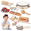 DREWNIANE INSTRUMENTY ZESTAW DLA DZIECI CYMBAŁKI ZABAWKA MUZYCZNA