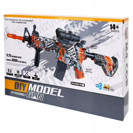 PISTOLET KARABIN AUTOMATYCZNY NA KULKI ŻELOWE ELEKTRYCZNY 2 TRYBY + OKULARY