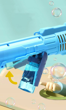 PISTOLET AUTOMAT DO BANIEK WYRZUTNIA BAŃKOWA DLA DZIECI ŚWIATŁO LED ZESTAW