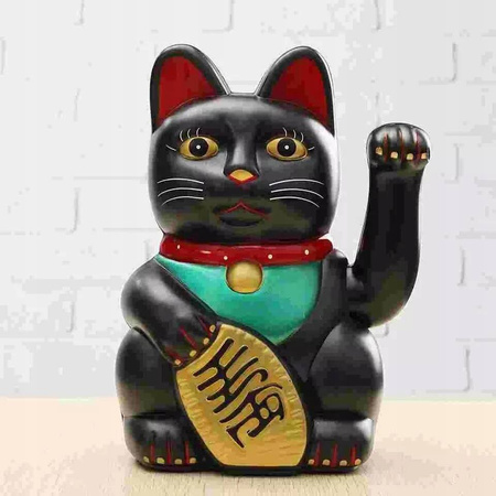 JAPOŃSKI KOT MANEKI-NEKO CHIŃSKI KOT SZCZĘŚCIA CZARNY
