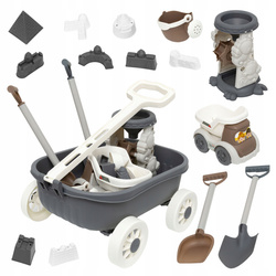 ZESTAW PLAŻOWY WÓZEK ŁOPATKA FOREMKI KONEWKA DO PIASKOWNICY DLA DZIECI