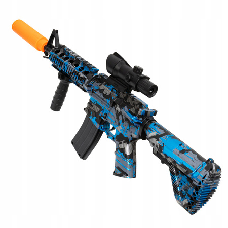 KARABIN AUTOMATYCZNY NA KULKI ŻELOWE PISTOLET ŚWIATŁO LED + OKULARY KULKI