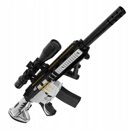 KARABIN AUTOMATYCZNY NA KULKI ŻELOWE DWA TRYBY KULKI OGROMNY 75cm + OKULARY