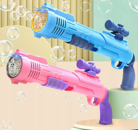 PISTOLET AUTOMAT DO BANIEK WYRZUTNIA BAŃKOWA DLA DZIECI ŚWIATŁO LED ZESTAW