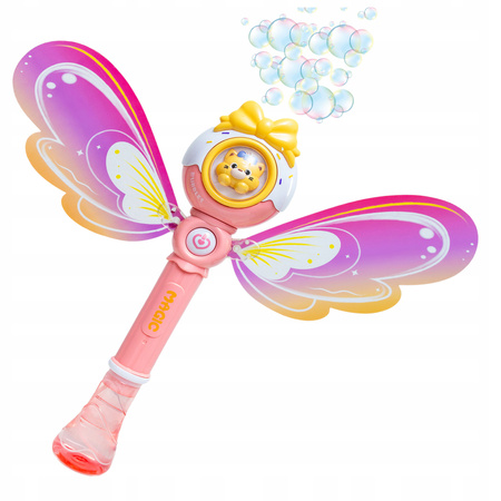 RÓŻDŻKA NA BAŃKI DLA DZIECI GENERATOR BANIEK MOTYL ANIOŁEK KOTEK LED + PŁYN
