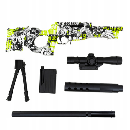 SNAJPERKA KARABIN SNAJPERSKI PISTOLET NA KULKI ŻELOWE 7/8 mm + 500 KULEK