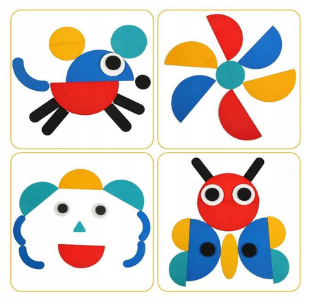 DREWNIANE PUZZLE UKŁADANKA GRA LOGICZNA MONTESSORI