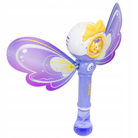 RÓŻDŻKA NA BAŃKI DLA DZIECI GENERATOR BANIEK MOTYL ANIOŁEK KOTEK LED + PŁYN