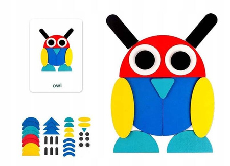 DREWNIANE PUZZLE UKŁADANKA GRA LOGICZNA MONTESSORI