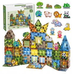 MAGNETYCZNE KLOCKI KONSTRUKCYJNE DLA DZIECI ZOO ZWIERZĄTKA FIGURKI 116 EL