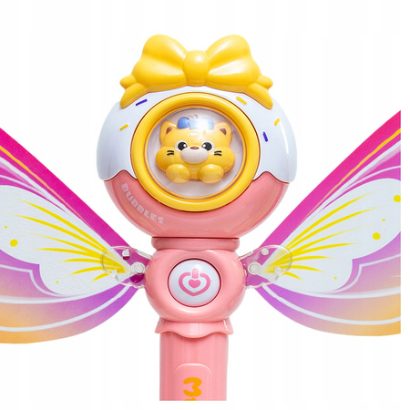 RÓŻDŻKA NA BAŃKI DLA DZIECI GENERATOR BANIEK MOTYL ANIOŁEK KOTEK LED + PŁYN