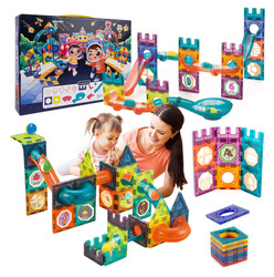 KLOCKI MAGNETYCZNE ŚWIECĄCY TOR KULKOWY PANELE 56 el