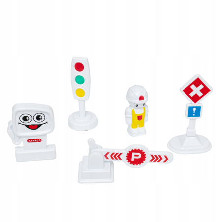 WYRZUTNIA AUTEK CIĘŻARÓWKA DLA DZIECI ZJEŻDŻALNIA FIGURKA ZNAKI DROGOWE