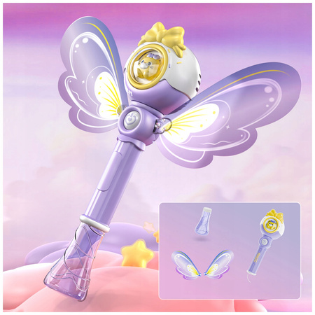 RÓŻDŻKA NA BAŃKI DLA DZIECI GENERATOR BANIEK MOTYL ANIOŁEK KOTEK LED + PŁYN