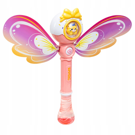 RÓŻDŻKA NA BAŃKI DLA DZIECI GENERATOR BANIEK MOTYL ANIOŁEK KOTEK LED + PŁYN