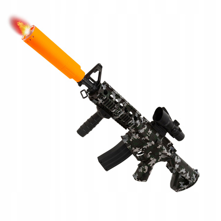 KARABIN ELEKTRYCZNY AUTOMAT PISTOLET NA AKUMULATOR ŚWIATŁO LED DUŻY 77 CM