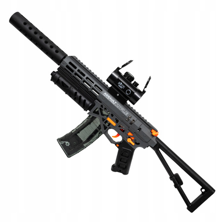 KARABIN PISTOLET AUTOMATYCZNY NA KULKI ŻELOWE DUŻY ZESTAW 70 CM + OKULARY