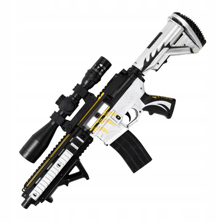 KARABIN AUTOMATYCZNY NA KULKI ŻELOWE DWA TRYBY KULKI OGROMNY 75cm + OKULARY