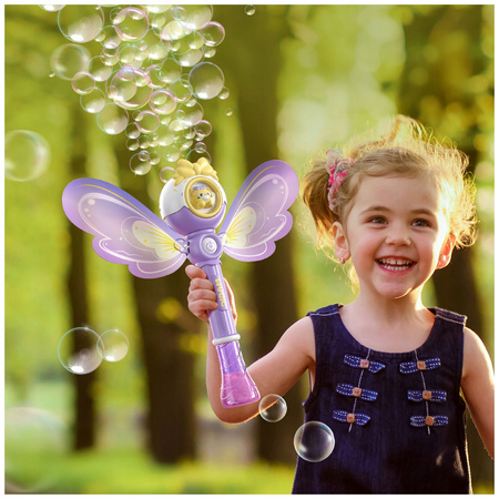 RÓŻDŻKA NA BAŃKI DLA DZIECI GENERATOR BANIEK MOTYL ANIOŁEK KOTEK LED + PŁYN