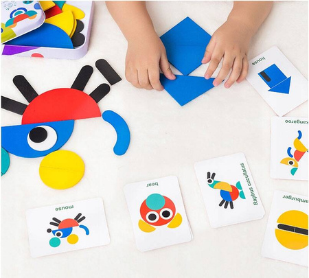 DREWNIANE PUZZLE UKŁADANKA GRA LOGICZNA MONTESSORI