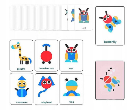 DREWNIANE PUZZLE UKŁADANKA GRA LOGICZNA MONTESSORI