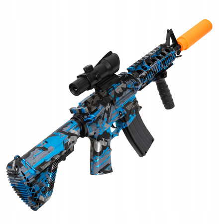 KARABIN AUTOMATYCZNY NA KULKI ŻELOWE PISTOLET ŚWIATŁO LED + OKULARY KULKI