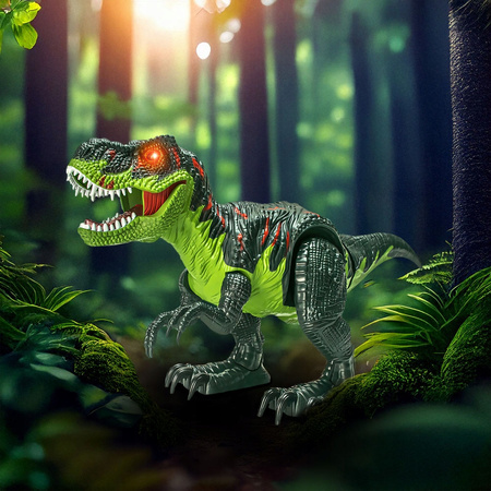 DINOZAUR ZDALNIE STEROWANY DLA DZIECI T-REX EFEKTY DŹWIĘKOWE RYCZY LED