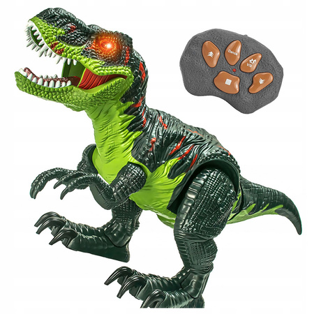 DINOZAUR ZDALNIE STEROWANY DLA DZIECI T-REX EFEKTY DŹWIĘKOWE RYCZY LED