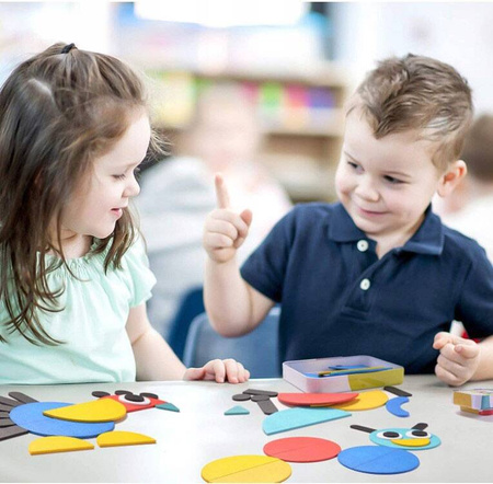 DREWNIANE PUZZLE UKŁADANKA GRA LOGICZNA MONTESSORI