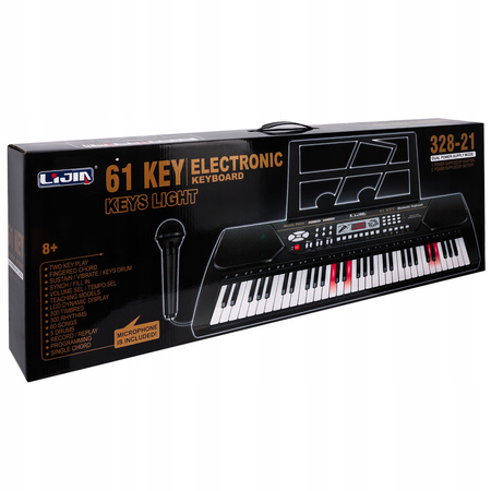 KEYBOARD ORGANKI DLA DZIECI NAGRYWANIE 61 KLAWISZY NAUKA GRY + MIKROFON