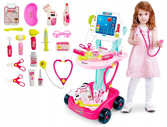 ZESTAW MAŁEGO LEKARZA WÓZEK EKG + AKCESORIA DŹWIĘK