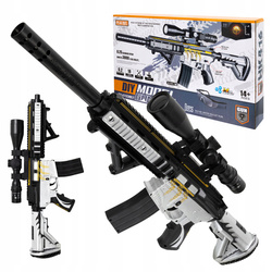 KARABIN AUTOMATYCZNY NA KULKI ŻELOWE DWA TRYBY KULKI OGROMNY 75cm + OKULARY