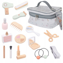 DREWNIANY ZESTAW KOSMETYCZNY DLA DZIEWCZYNKI 17 EL