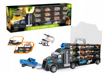 TIR CIĘŻARÓWKA WYRZUTNIA AUTO HELIKOPTER DINOZAURY