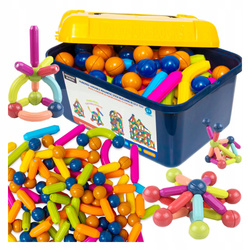 RURKI KLOCKI MAGNETYCZNE EDUKACYJNE DLA DZIECI ZESTAW KONSTRUKCYJNY 138 EL