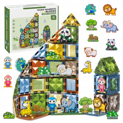 KLOCKI MAGNETYCZNE KONSTRUKCYJNE ZWIERZĄTKA ZESTAW ANIMAL PARADISE 82 EL