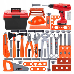 SKRZYNKA ZESTAW MAJSTERKOWICZA DLA DZIECI NARZĘDZIA WKRĘTARKA NA BATERIE