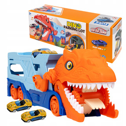 CIĘŻARÓWKA DINOZAUR POŻERACZ AUTEK PARKING LAWETA DLA DZIECI + 2 RESORAKI