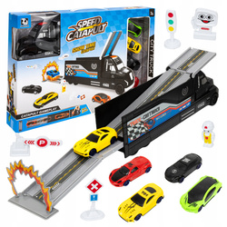 WYRZUTNIA AUTEK CIĘŻARÓWKA DLA DZIECI ZJEŻDŻALNIA FIGURKA ZNAKI DROGOWE