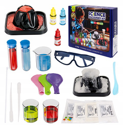 LABORATORIUM CHEMICZNE DLA DZIECI EKSPERYMENTY MAŁY CHEMIK WULKAN ŚNIEG