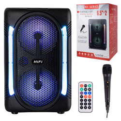 GŁOŚNIK BLUETOOTH BOOMBOX RADIO WIEŻA ODTWARZACZ MP3 USB KARAOKE + MIKROFON