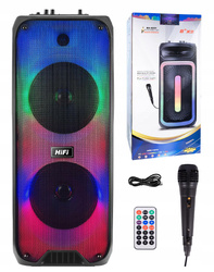 MOCNY PRZENOŚNY GŁOŚNIK BOOMBOX BLUETOOTH USB SD AUX RADIO MIKROFON KARAOKE